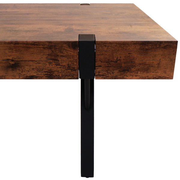 Couchtisch JAM-L54 Metall 43x110x60cm dunkle Wildeiche