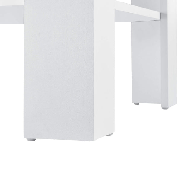 Couchtisch Aachen 60x60x40 cm mit Ablage Weiss/Grau
