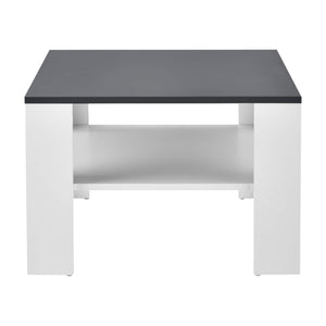 Couchtisch Aachen 60x60x40 cm mit Ablage Weiss/Grau
