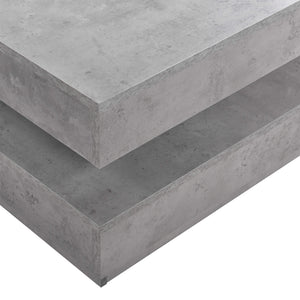 Tavolino Florence 76x76x38 cm, girevole con ripiano, effetto cemento