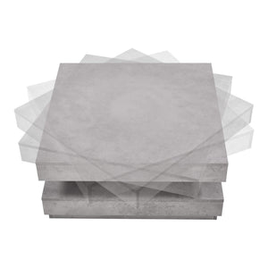 Tavolino Florence 76x76x38 cm, girevole con ripiano, effetto cemento
