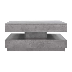 Tavolino Florence 76x76x38 cm, girevole con ripiano, effetto cemento