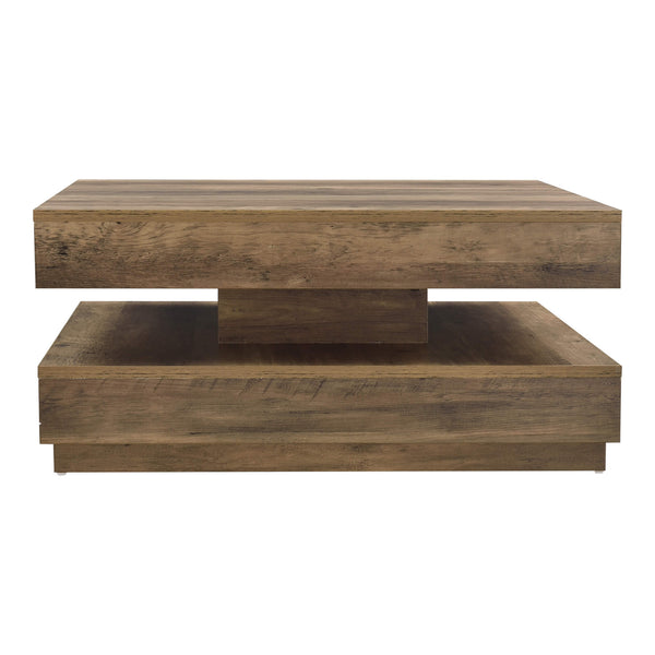 Couchtisch Florenz 76x76x38 cm Drehbar mit Ablage Holzfarben