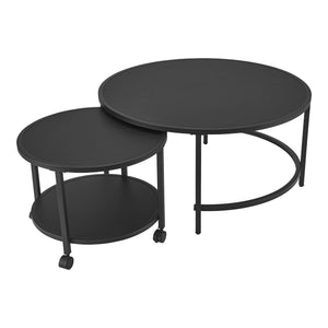 Tavolino da caffè Værøy in un set di 2 nero satinato