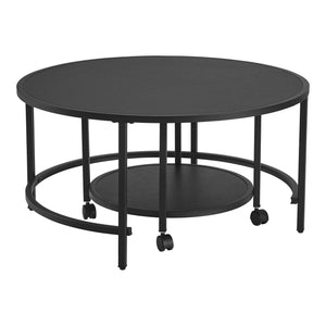 Tavolino da caffè Værøy in un set di 2 nero satinato