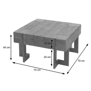 Couchtisch Tanne Holz rustikal massiv braun 70x70cm