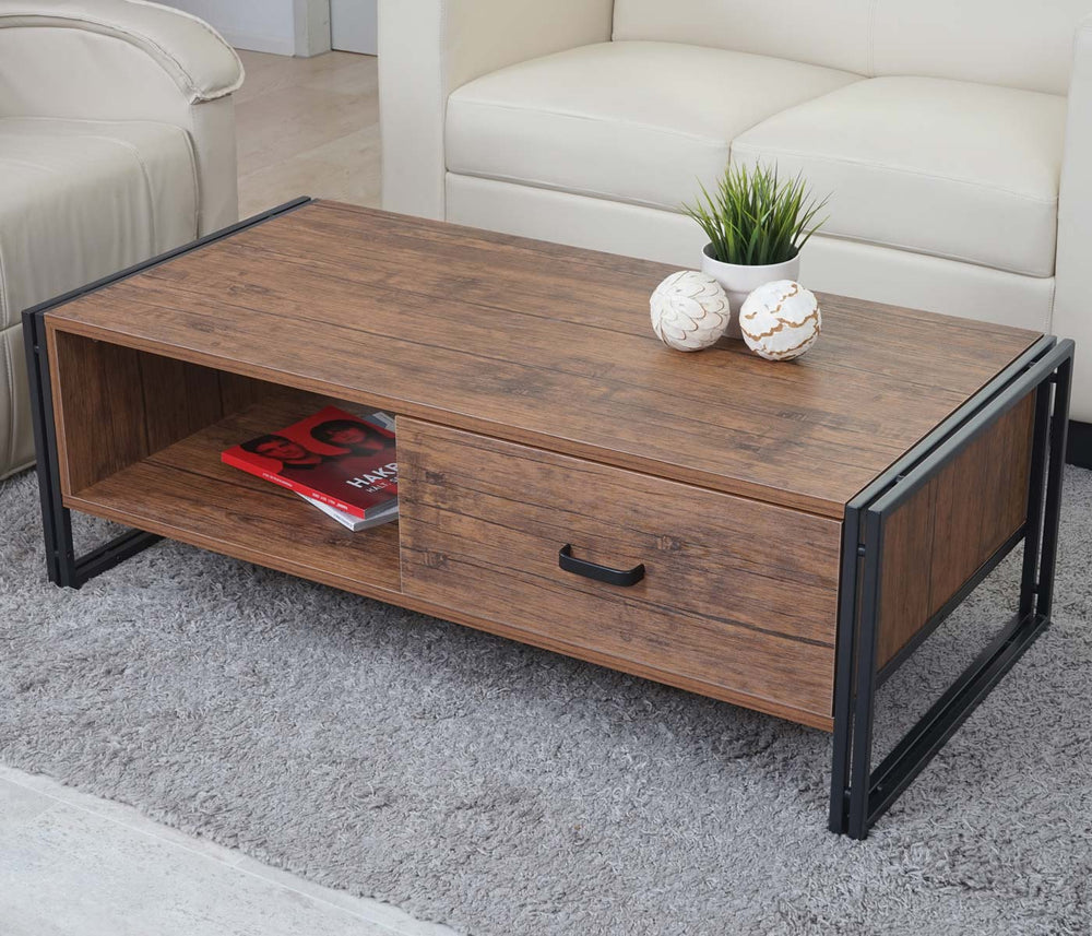 Couchtisch Wildeiche-Optik mit 3D-Struktur