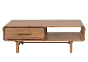 Couchtisch Wohnzimmertisch Akazie Massiv-Holz 44x125x60cm