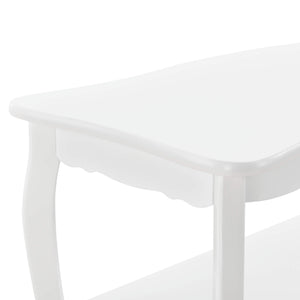 Couchtisch Pearl 88x40x42 cm Shabby Shic Stil Weiss
