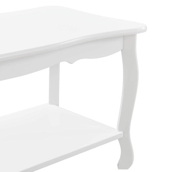 Couchtisch Pearl 88x40x42 cm Shabby Shic Stil Weiss