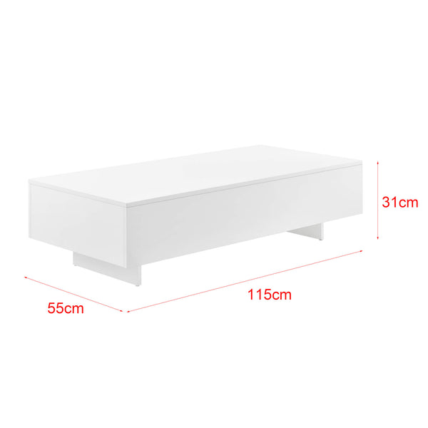 Couchtisch Lärketorp 115x55x31 cm Weiss Hochglanz
