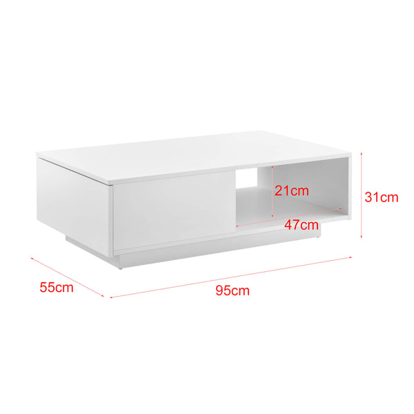 Tavolino Biskra 95x55x31 cm bianco