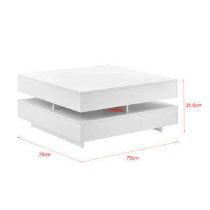 Coffee table Märsta 75 x 75 x 35.5 cm white high gloss