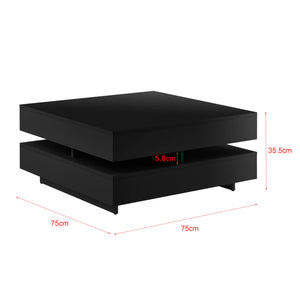Table basse Märsta, 75 x 75 x 35,5 cm, noir laqué