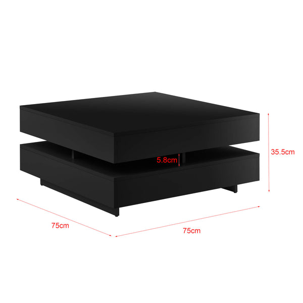 Table basse Märsta, 75 x 75 x 35,5 cm, noir laqué