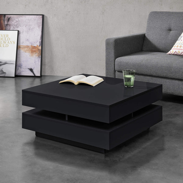Table basse Märsta, 75 x 75 x 35,5 cm, noir laqué