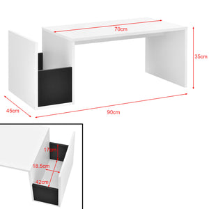 Table basse Bollnäs 90x45x35 cm avec compartiment de rangement Blanc