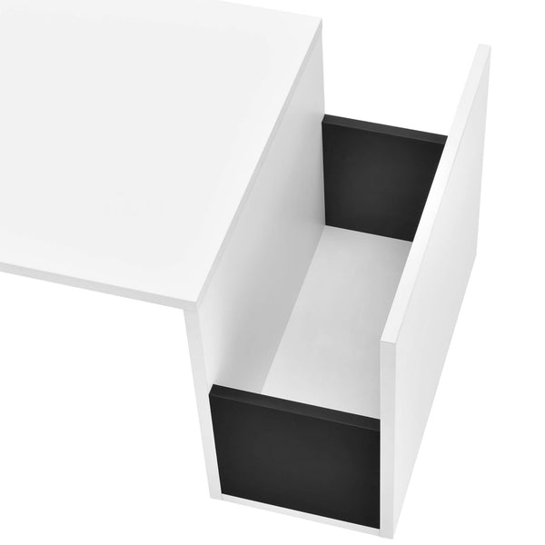 Table basse Bollnäs 90x45x35 cm avec compartiment de rangement Blanc