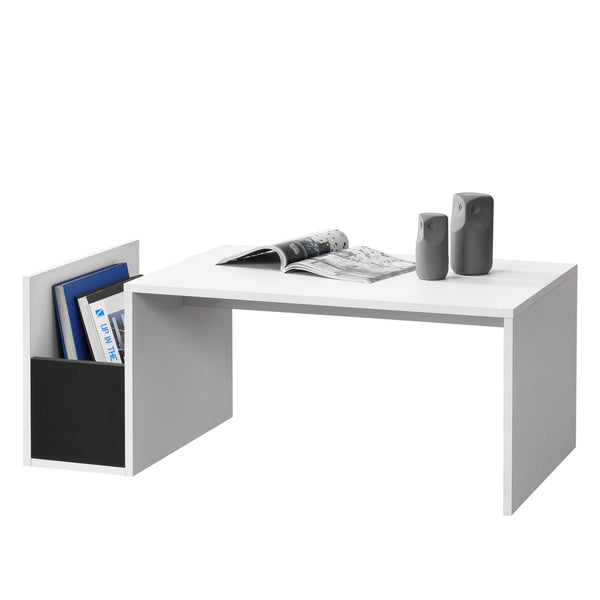 Table basse Bollnäs 90x45x35 cm avec compartiment de rangement Blanc