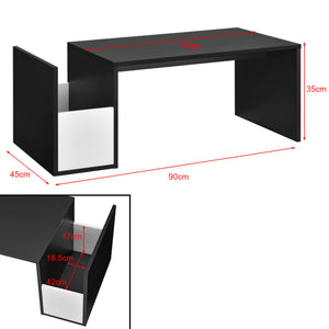 Table basse Bollnäs 90 x 45 x 35 cm avec compartiment de rangement, noire
