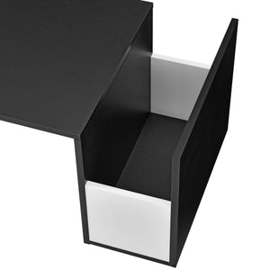 Table basse Bollnäs 90 x 45 x 35 cm avec compartiment de rangement, noire