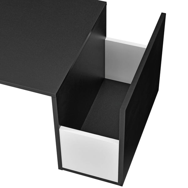 Table basse Bollnäs 90 x 45 x 35 cm avec compartiment de rangement, noire