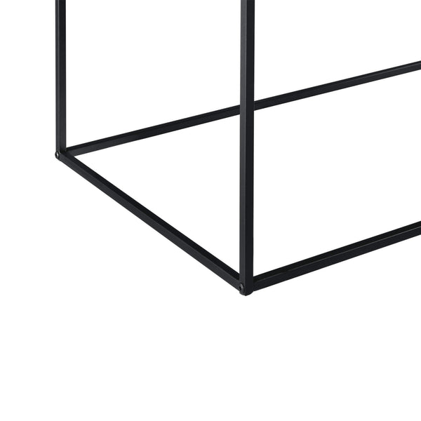 Tavolino Montolivet, 40x110x50 cm, metallo antigraffio, nero