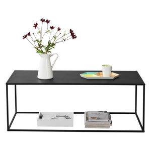 Tavolino Montolivet, 40x110x50 cm, metallo antigraffio, nero