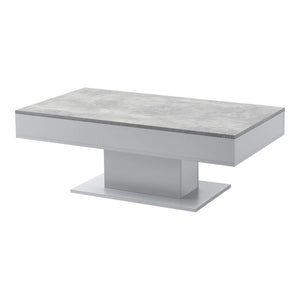 Tavolino Lünen con 2 scomparti portaoggetti, effetto cemento, grigio chiaro