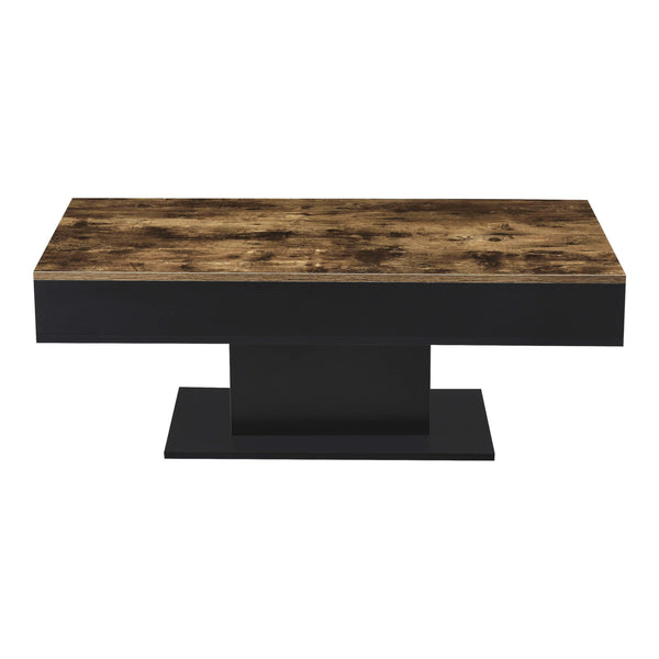 Table basse Lünen 40x110x60 cm avec rangement, coloris bois/noir