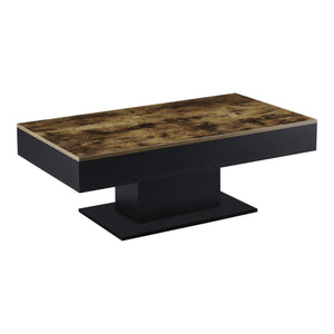 Table basse Lünen 40x110x60 cm avec rangement, coloris bois/noir
