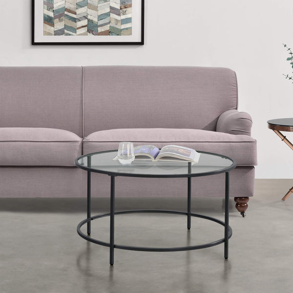 Couchtisch Kouvola Stahlgestell 84 x 45.5 cm Schwarz