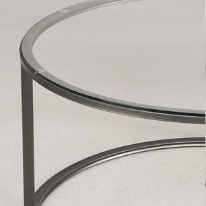Couchtisch Kolari aus Klarglas 45xØ80cm Schwarz/Transparent