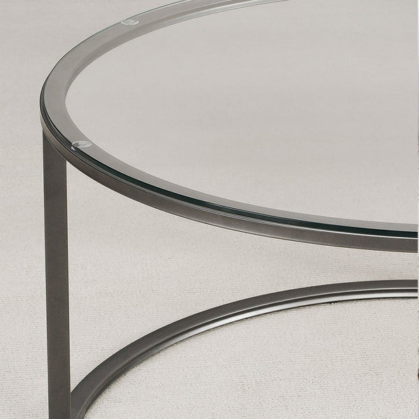Couchtisch Kolari aus Klarglas 45xØ80cm Schwarz/Transparent