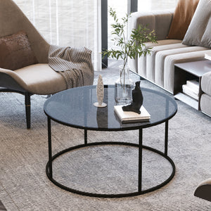 Couchtisch Kolari aus Rauchglas 45x80cm Schwarz/Transparent