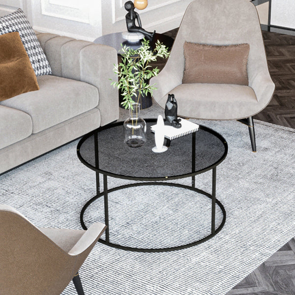 Couchtisch Kolari aus Rauchglas 45x80cm Schwarz/Transparent