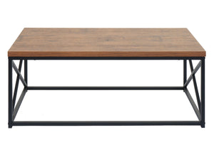 Couchtisch Wohnzimmertisch Metall 44x110x60cm Wildeiche-Optik