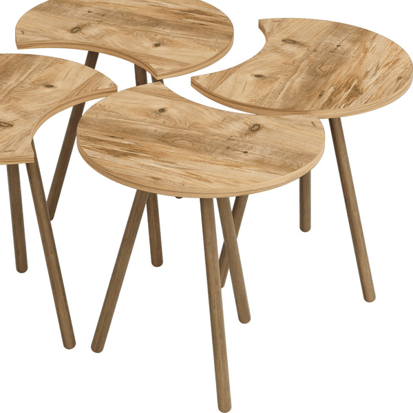 Tavolino da caffè Højer in set da 4 48x45x32cm effetto legno