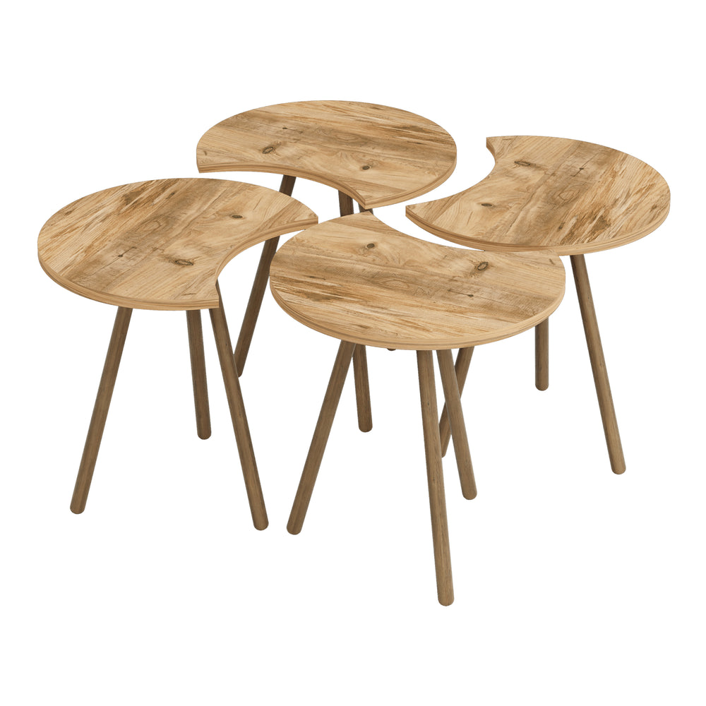Couchtisch Højer im 4er Set 48x45x32cm Holzoptik