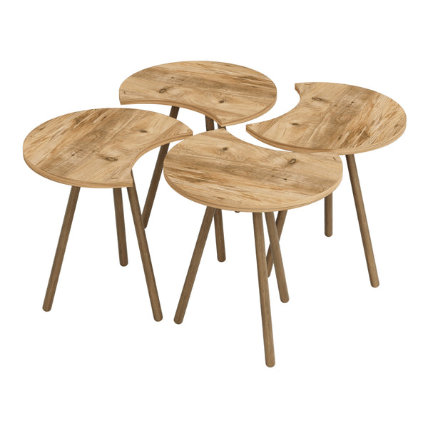 Tavolino da caffè Højer in set da 4 48x45x32cm effetto legno