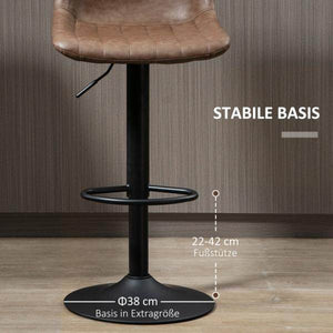 Barhocker 2er-Set im Retrodesign höhenverstellbar Braun