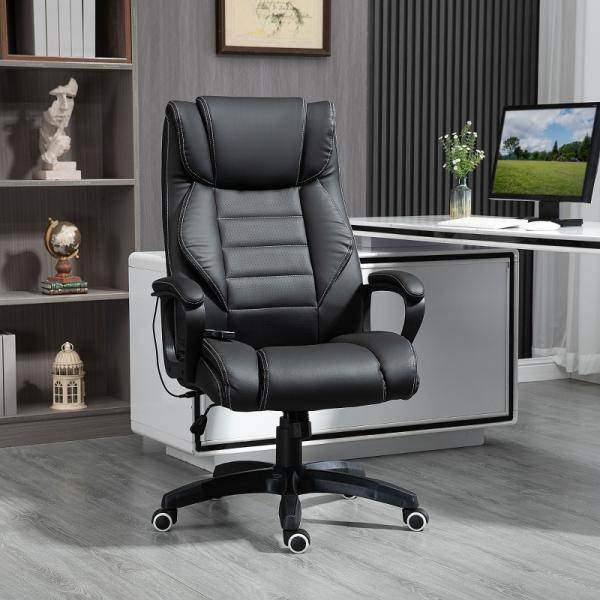 Massagebürostuhl Gamingstuhl 6 Vibrationspunkte schwarz