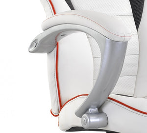 Chaise de bureau, siège de sport, fauteuil de direction, blanc