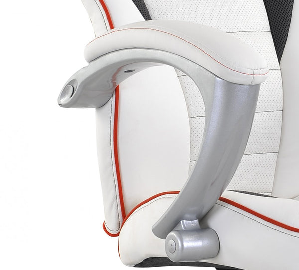 Chaise de bureau, siège de sport, fauteuil de direction, blanc