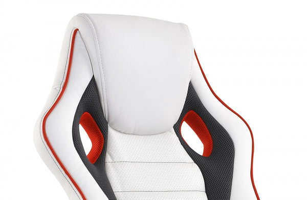 Chaise de bureau, siège de sport, fauteuil de direction, blanc