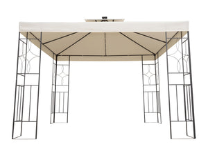 Gartenpavillon LED 3 x 3 m beige