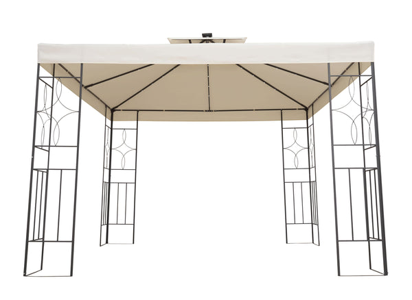Gartenpavillon LED 3 x 3 m beige