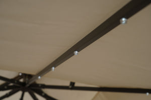 Gartenpavillon LED 3 x 3 m beige