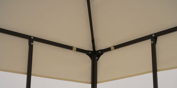 Gartenpavillon LED 3 x 3 m beige