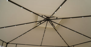 Gartenpavillon LED 3 x 3 m beige